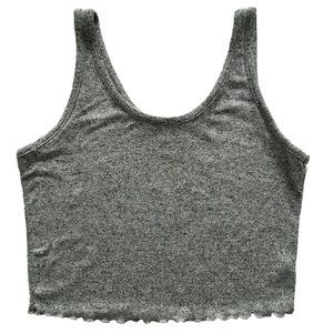 Colsie Womens Crop Top Sz XS Solid Gray Sleeveless Scoop Neck Lounge Soft Rayon